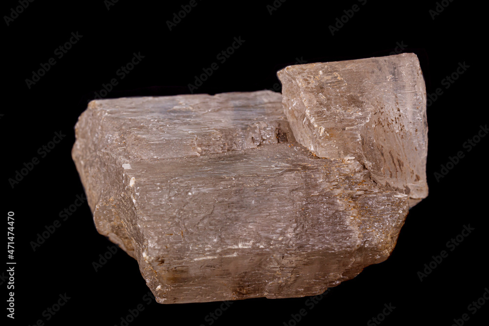 Macro stone gypsum mineral on black background Macro stone gypsum mineral on black background