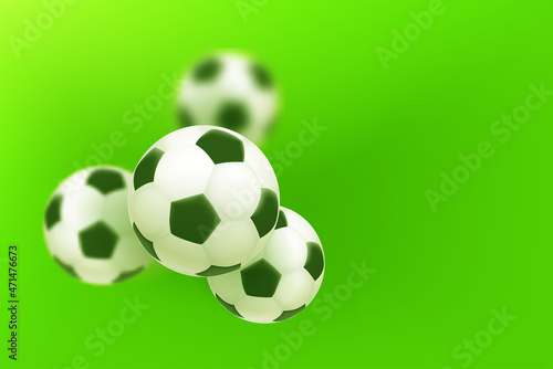 Group of soccer balls vector wallpaper with copy space