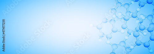 blue molecules banner science medical healthcare