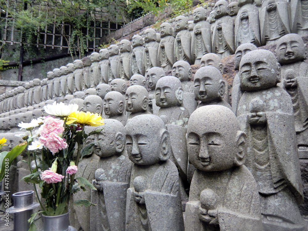Buddha sculptures at Hase-dera temple in Kamakura, Japan