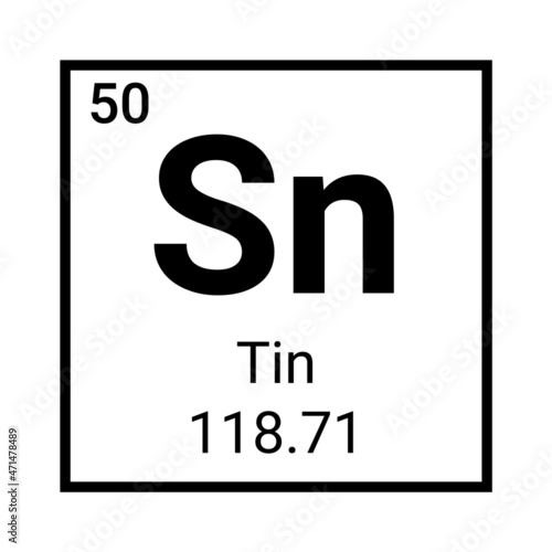 Tin element chemical melting science table mendeleev vector chemistry