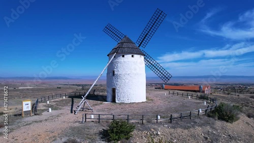 Windmill in the town of Ojos Negros. Jiloca region. Province of Teruel, Autonomous Community of Aragon, Spain, Europe photo