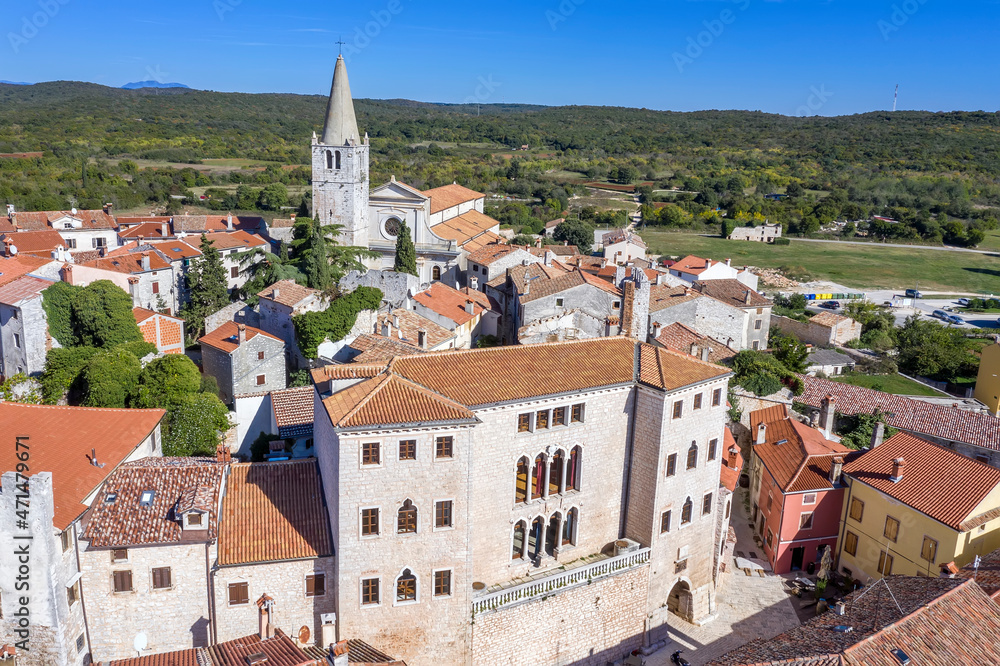 An aerial view of Bale - Valle, Istria, Croatia