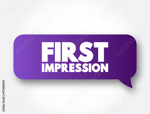 First Impression text message bubble, concept background