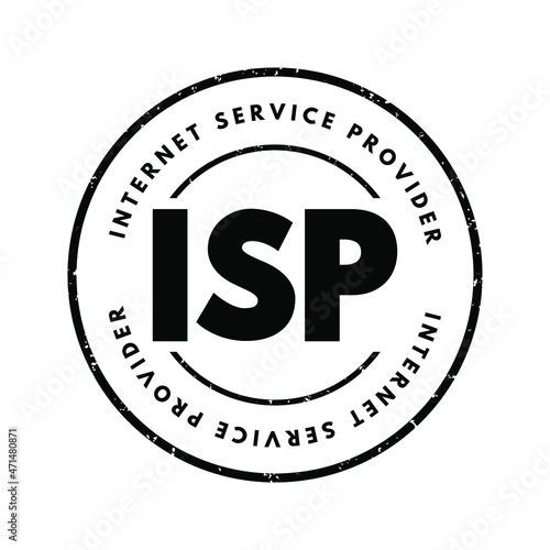 ISP - Internet Service Provider acronym, technology concept background