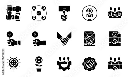 Business Solution Management Line Icons, customer, service, team ,leadership