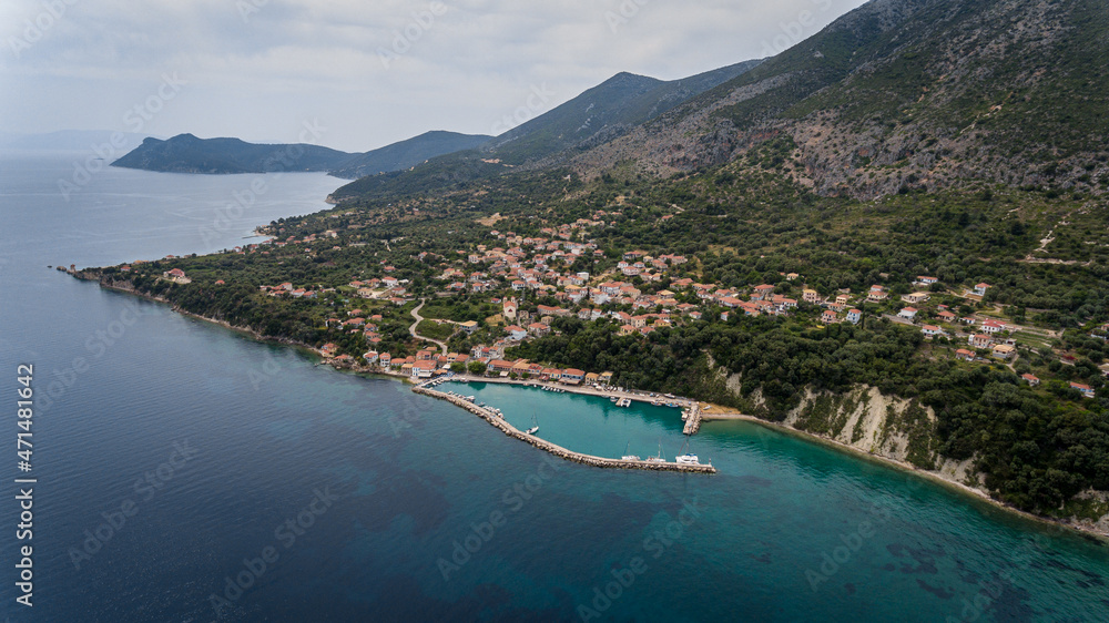 Naklejka premium Kalamos village in Lefkada Ionian sea Greece