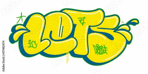Isolated Abstract Urban Graffiti Street Art Word Lets Lettering Vector Illustration Art