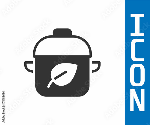 Grey Vegan food diet icon isolated on white background. Organic, bio, eco symbol. Vegan, no meat, lactose free, healthy, fresh and nonviolent food. Vector