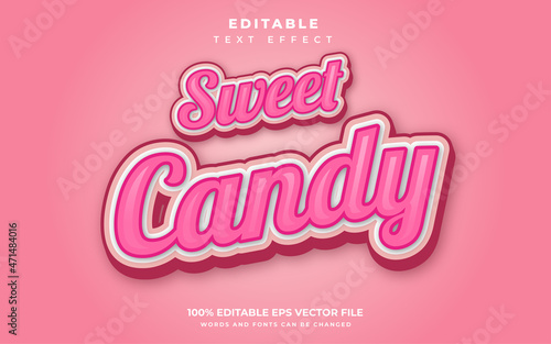 Sweet Candy Text Effect Gummy Bear Taste Delicious