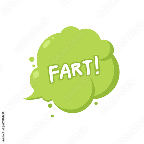 Fart smoke cartoon icon. Stink fart bad smell green gas cloud