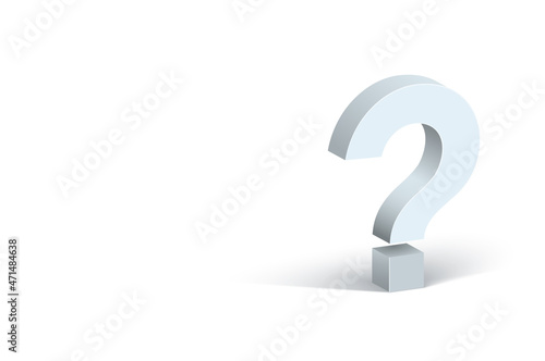 3d question mark white isolated answer digital metal vector 3d question mark background sign design