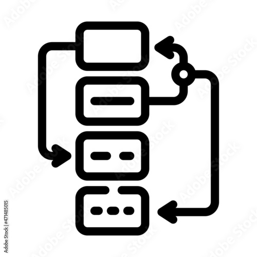 algorithm planning line icon vector. algorithm planning sign. isolated contour symbol black illustration