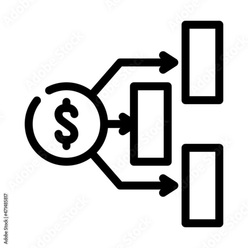 finance planning line icon vector. finance planning sign. isolated contour symbol black illustration