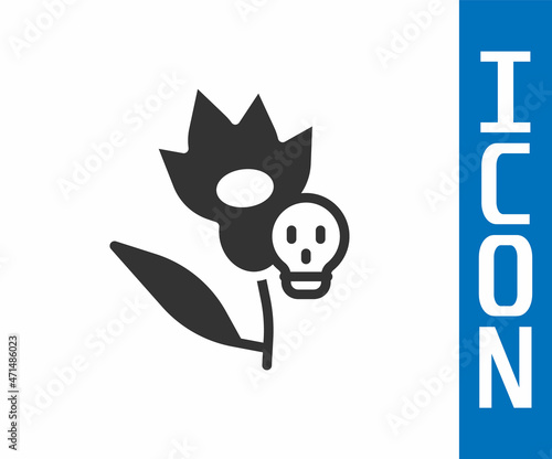 Grey Poison flower icon isolated on white background. Vector
