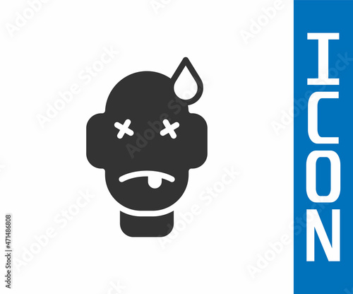 Grey Man poisoning icon isolated on white background. Vector
