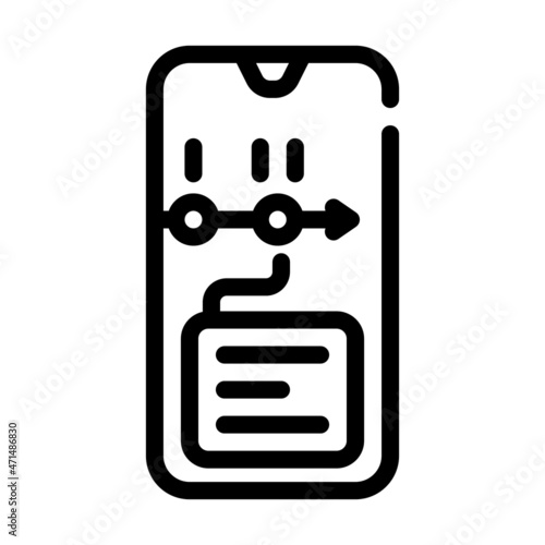 mobile app for planning line icon vector. mobile app for planning sign. isolated contour symbol black illustration