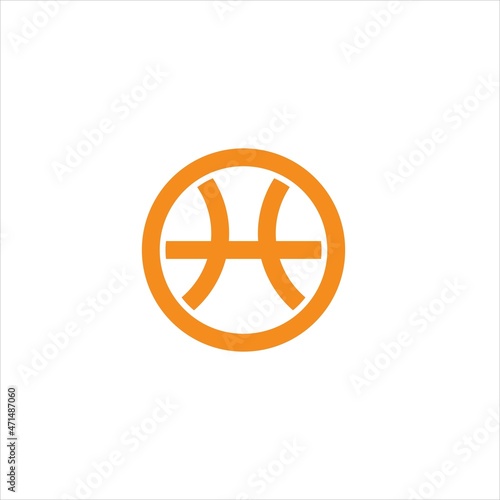 initials h logo vector template ball