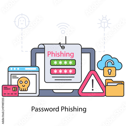A trendy vector design of password phishing