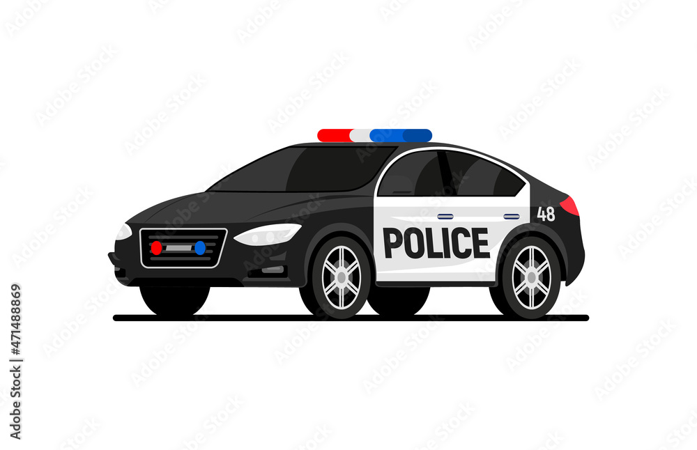 Police car vector flat icon patrol sign toy. Police vehicle vector car icon Police car vector flat icon patrol sign toy. Police vehicle vector car icon
