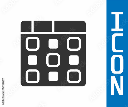 Grey Drum machine music producer equipment icon isolated on white background. Vector