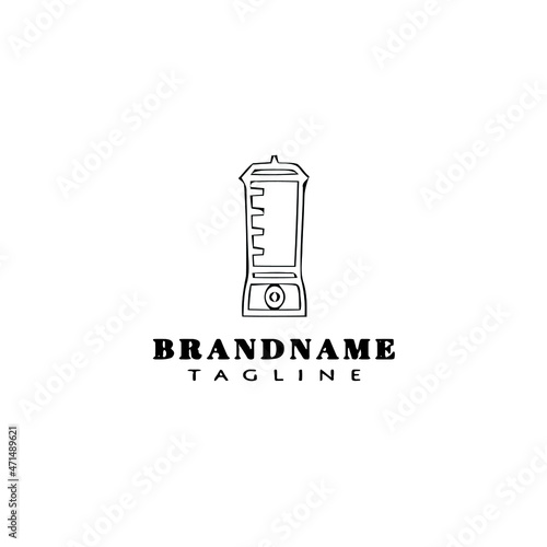 food processor blender logo cartoon design icon template black isolated vector illustration