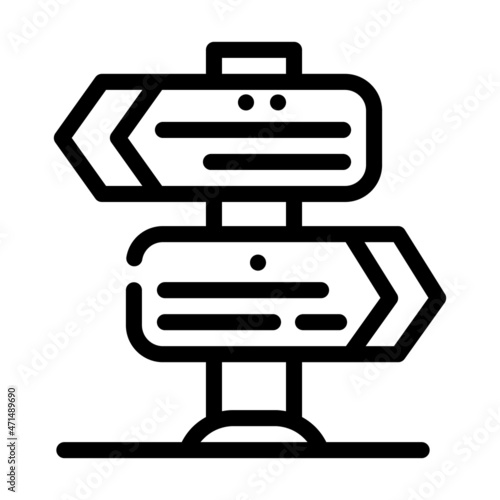choice of direction line icon vector. choice of direction sign. isolated contour symbol black illustration