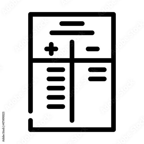 pros and cons line icon vector. pros and cons sign. isolated contour symbol black illustration