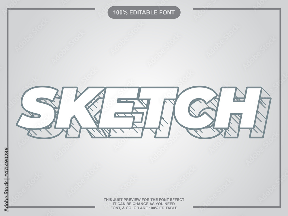 Bold Sketch editable text style font effect Bold Sketch editable text style font effect