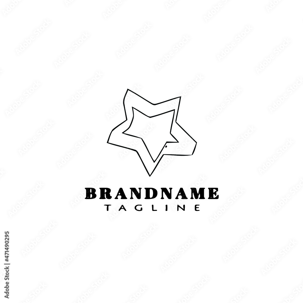 cookie cutter logo cartoon icon design template black isolated illustration