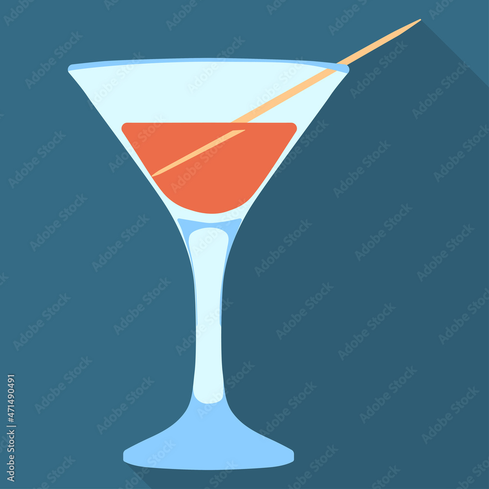 Cocktail with toothpick icon. Vector illustration Cocktail with toothpick icon. Vector illustration