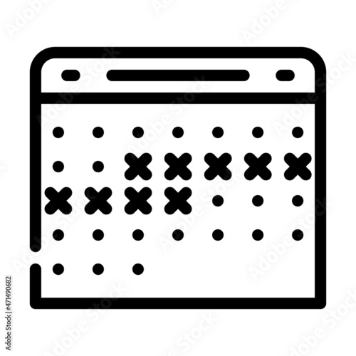 calendar planning line icon vector. calendar planning sign. isolated contour symbol black illustration