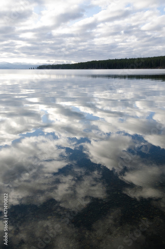 sunrise in Yellowstone lake in Yellowstone National Park in Wyoming