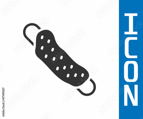 Grey Washcloth icon isolated on white background. Bath house sauna washcloth sign. Item for pleasure and relaxing. Vector