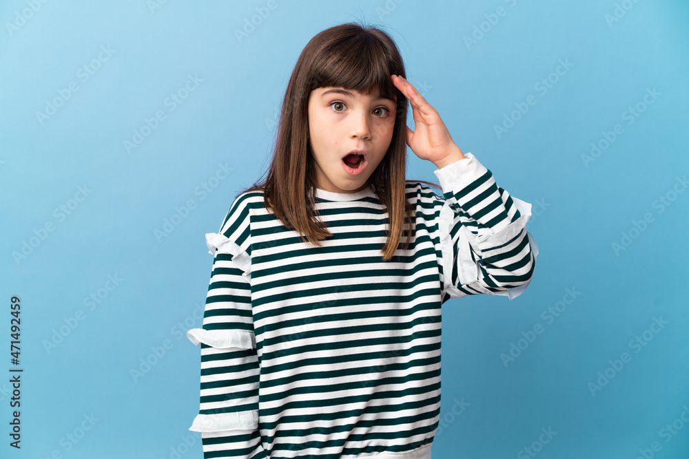 Little girl over isolated background has realized something and intending the solution Little girl over isolated background has realized something and intending the solution