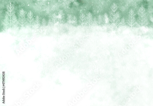 Wonderland illustration image of branch fir tree green