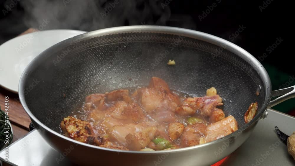 Stewed dried vegetables with pork belly, a local specialty of Northeast China Stewed dried vegetables with pork belly, a local specialty of Northeast China