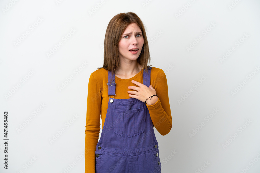 Young English woman isolated on white background pointing to oneself Young English woman isolated on white background pointing to oneself