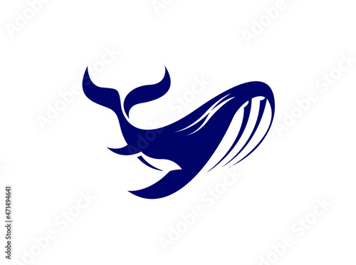 blue whale logo . creative modern logo design .