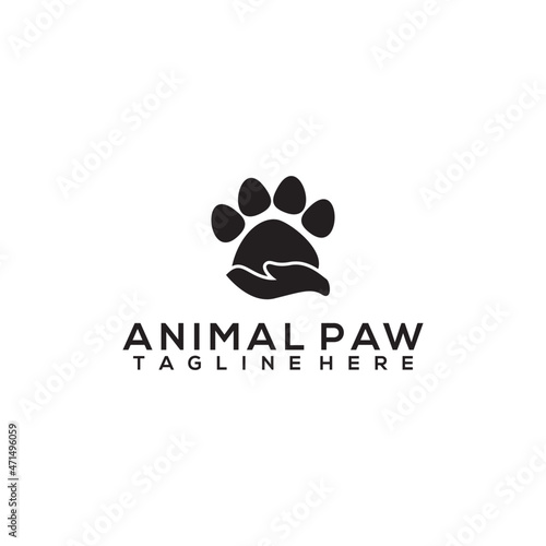 Animal Paw Logo Concept Vector Isolated in White Background