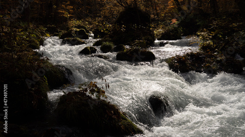 water flowing over rocks