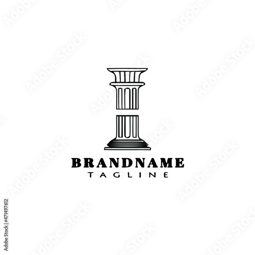 roman pillar logo simple icon design template black isolated vector illustration