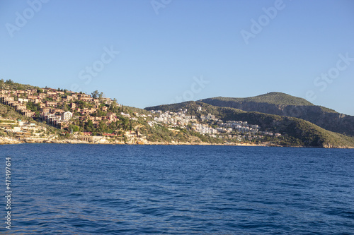view on Kalkan city with beaytiful beaches and coastline