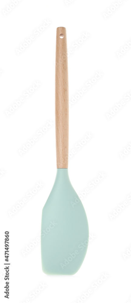 Spatula with wooden handle isolated on white. Kitchen utensil Spatula with wooden handle isolated on white. Kitchen utensil