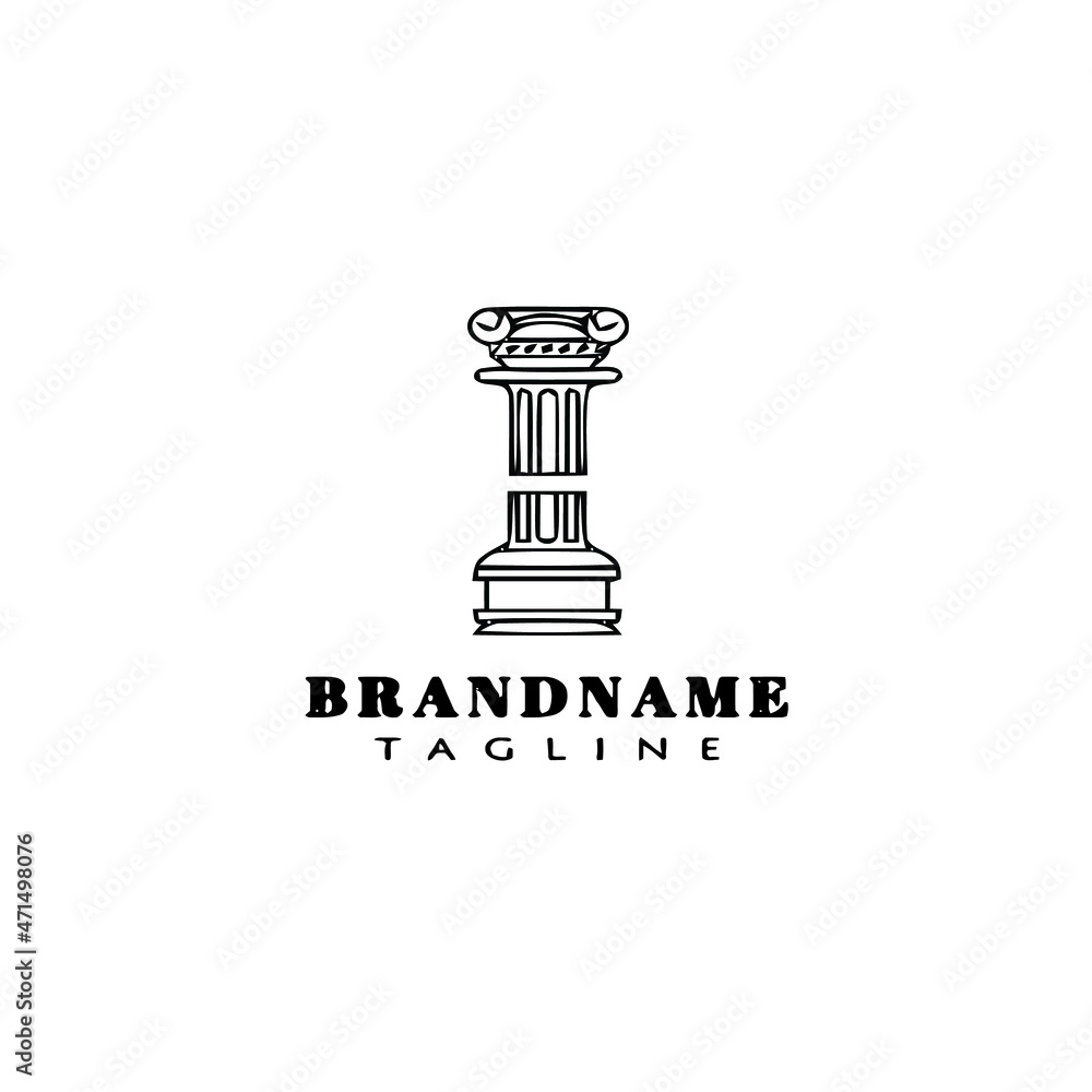 flat roman pillar logo cartoon icon design template black isolated vector illustration flat roman pillar logo cartoon icon design template black isolated vector illustration