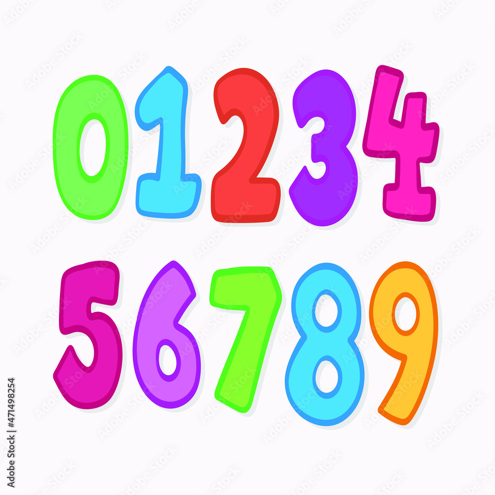 Zero to Nine Number Pack Vector Zero to Nine Number Pack Vector
