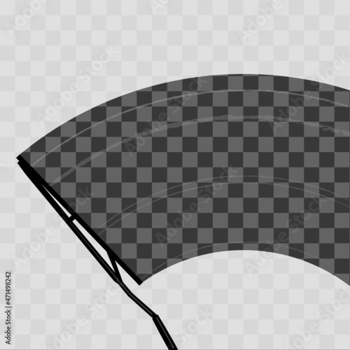 Car wiper windshield winter clean front window background. Vector windscreen clean glass vector