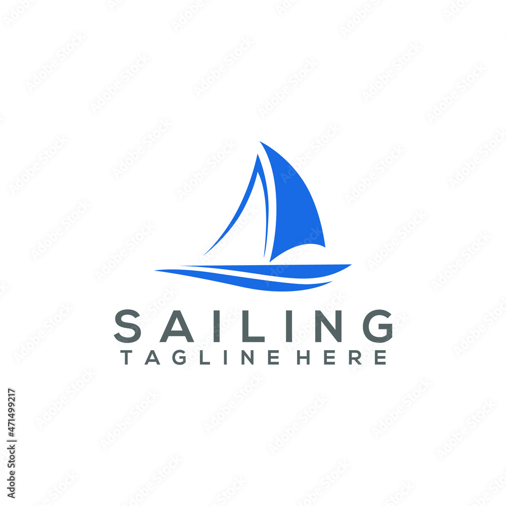 Sailing Logo Concept Vector Isolated in White Background