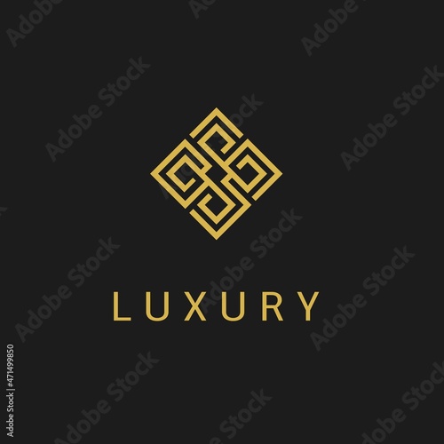 ornament Luxury Logo abstract shape vector symbol Logotype concept icon. trendy linear style. Vector illustration.