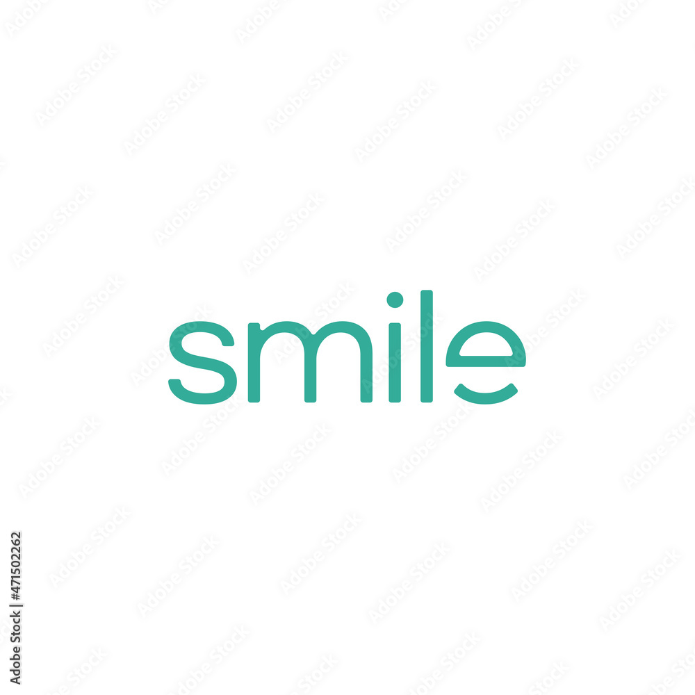smile typhography with smile icon in letter e